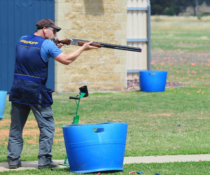 ON TARGET: Frankston's Ryan Miller competes at the NSW Clay Target Association (NSWCTA) state skeet carnival last month at Wagga. Picture: Kieren L Tilly