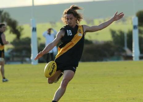 NEW RECRUIT: Reece Hutton in action for Morawa Tigers in the North Midland competition last year. Picture: Lois Thomas Photography