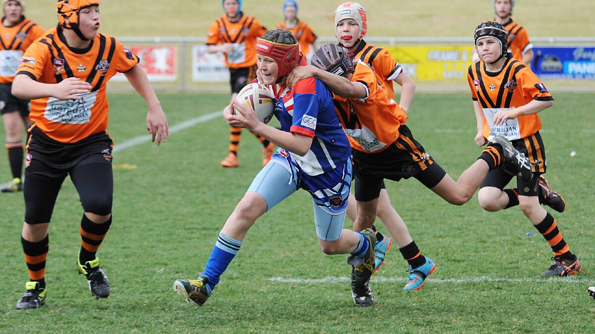 TRY TIME: Tumut five-eighth Braithan Keenan crosses over one of his two tries in the final against Nyngan at Dubbo on Wednesday. Picture: Belinda Soole