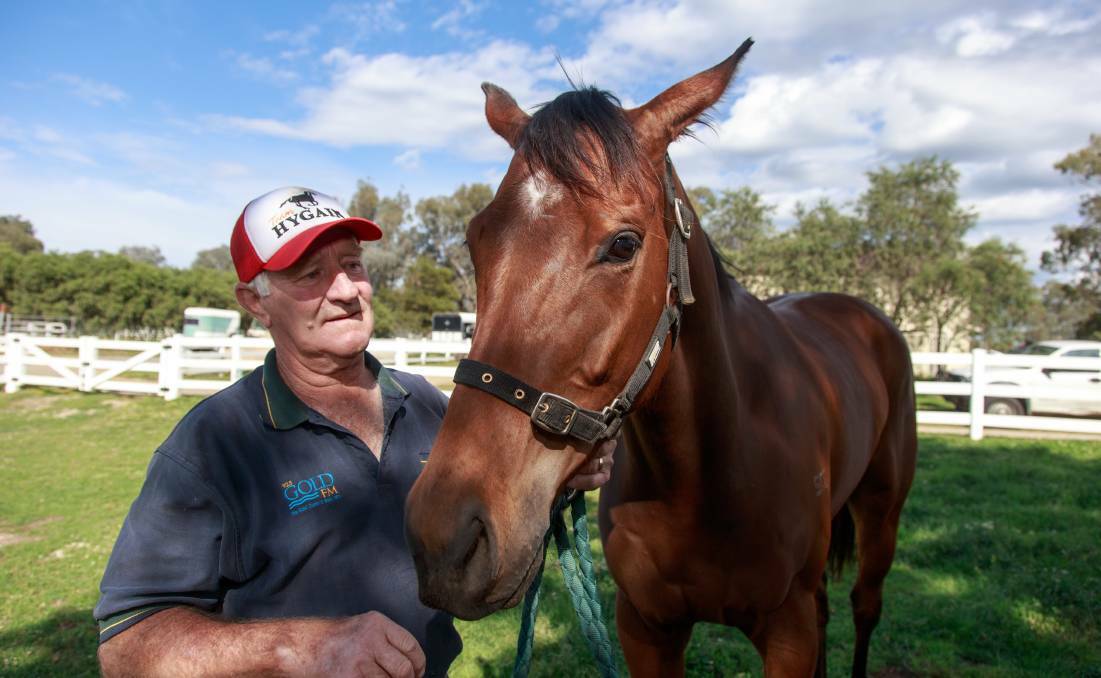 LOCAL HOPE: Albury trainer Graham Hulm with Bennelong Dancer. Picture: The Border Mail