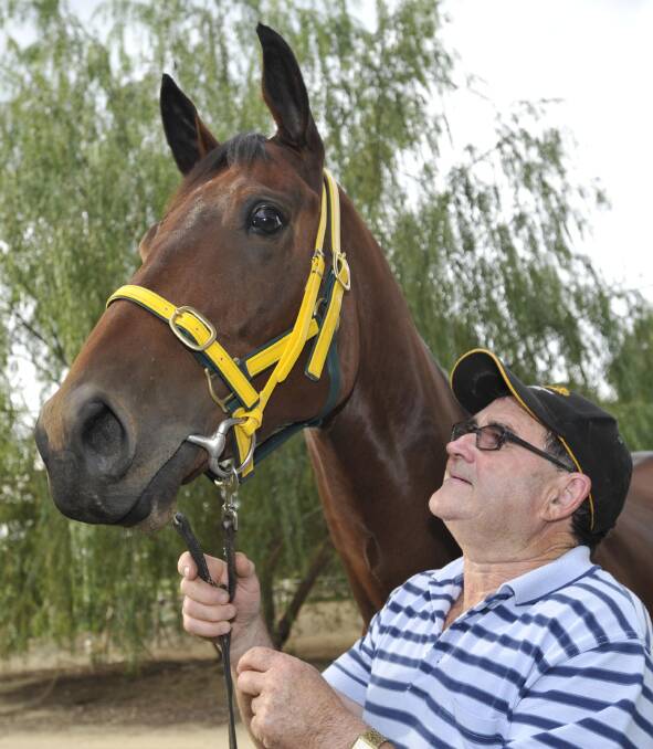 OUT: Wagga trainer Dave Heywood with Living On A Prayer.