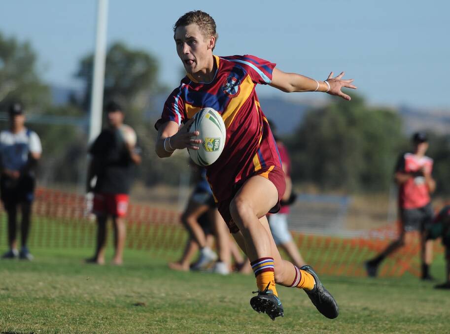 DEBUT: Charles Barton in action for Mater Dei Catholic College in this year's Hardy Shield competition. Picture: Laura Hardwick
