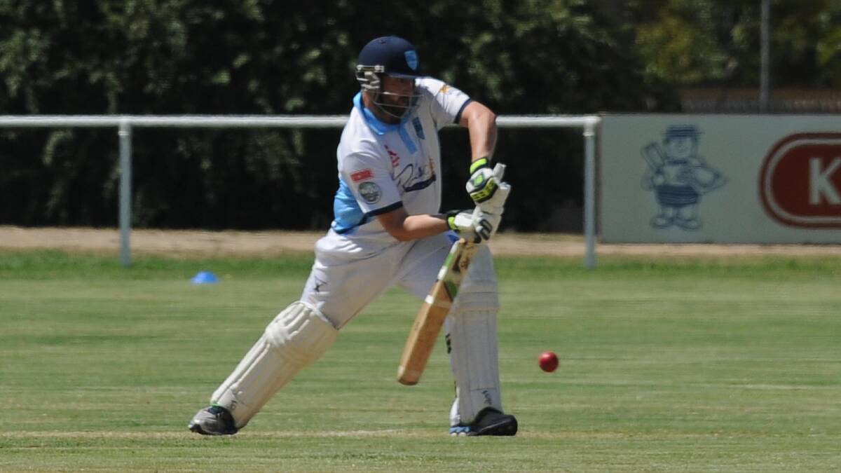 ON SONG: South Wagga captain Joel Robinson on his way to a half century against Wagga City at McPherson Oval. Picture: Laura Hardwick