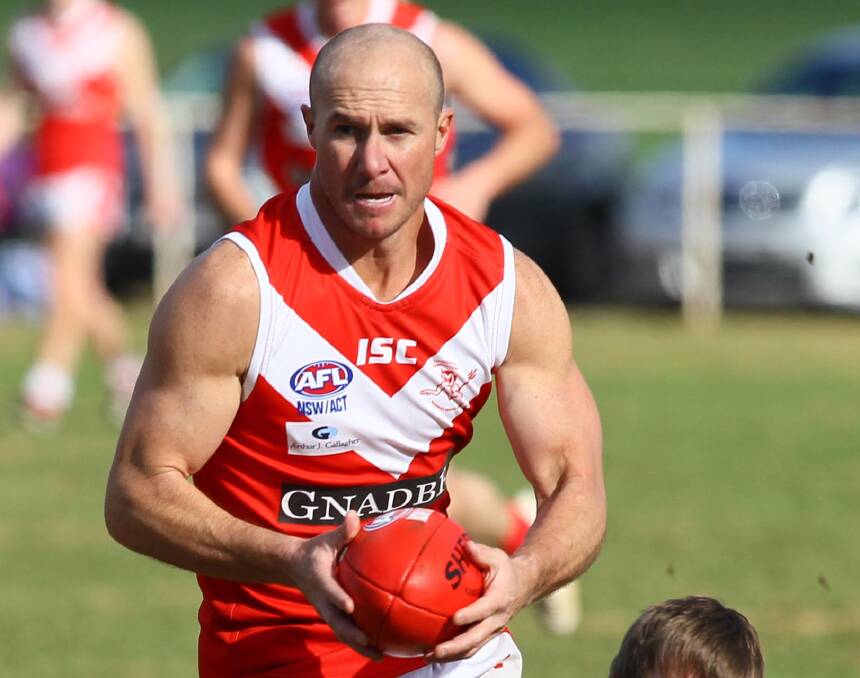 STILL GOT IT: Collingullie-Glenfield Park champion Brad Aiken will move back to the Demons' forward line on Sunday. Picture: Les Smith