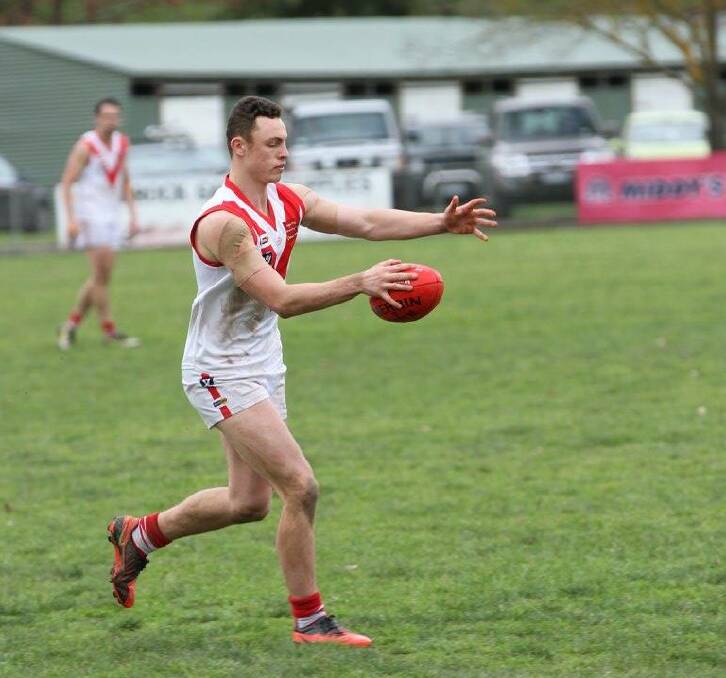 NEW TIGER: Incoming Wagga Tigers recruit Nick Keegan in action for Olinda Ferny Creek in the Yarra Ranges Premier League.