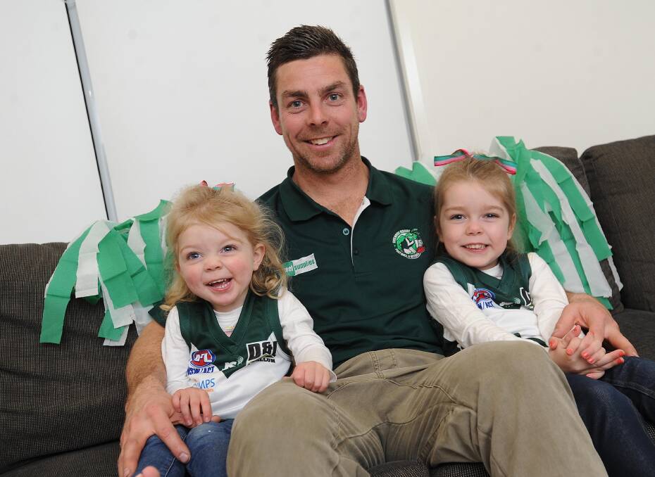Ryan Chamberlain with daughters Elsie, 2, and Maisy, 4. Picture: Laura Hardwick