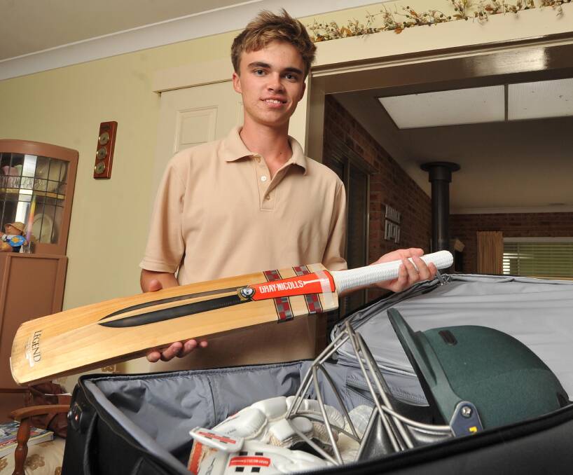 BAGS PACKED: Kooringal High School student Matthew Tom will fly to India as part of a cricket tour. Picture: Laura Hardwick