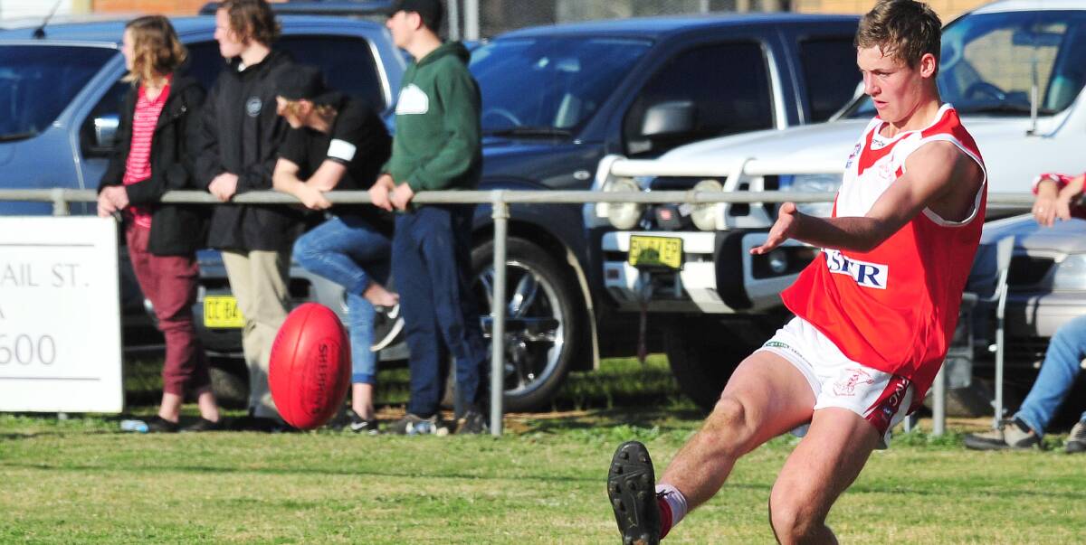 SELECTED: Collingullie-Glenfield Park young gun Harry Perryman is one of many promising footballers picked in the AFL Riverina under 17 team. Picture: Kieren L Tilly