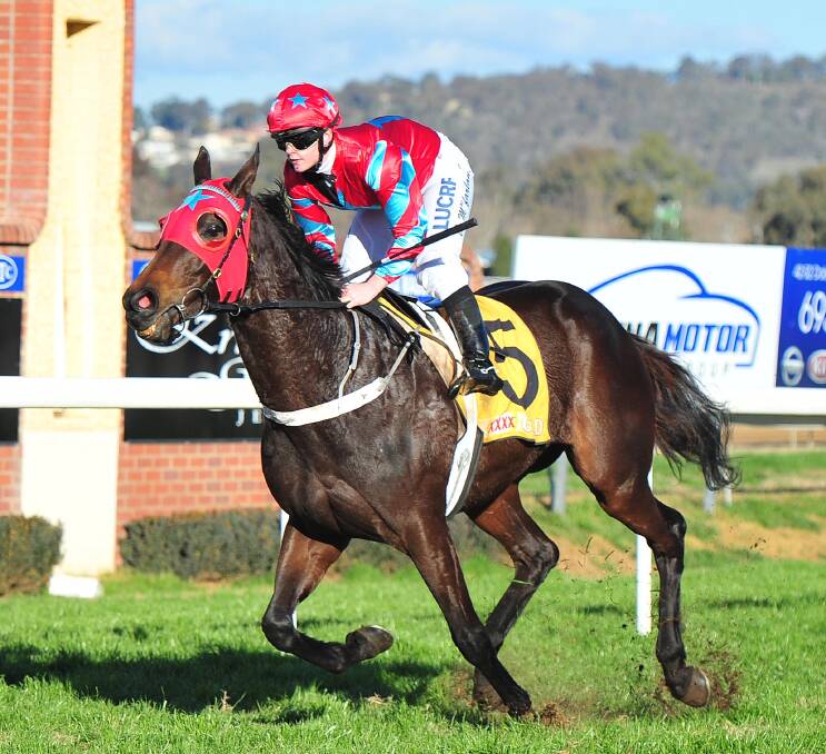 IN FORM: Baby Don't Cry races to an easy victory at Murrumbidgee Turf Club earlier this month. Picture: Kieren L Tilly