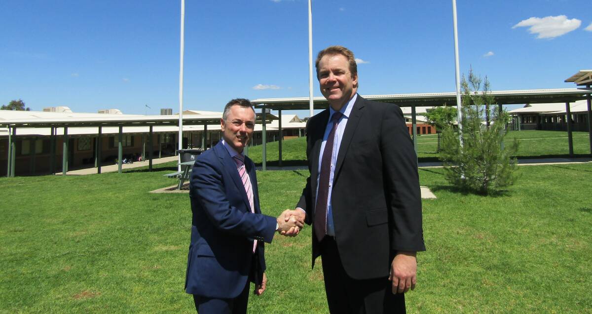 Working together: Chairman of the board of directors Andrew Bowcher and principal of The Riverina Anglican College Paul Humble.