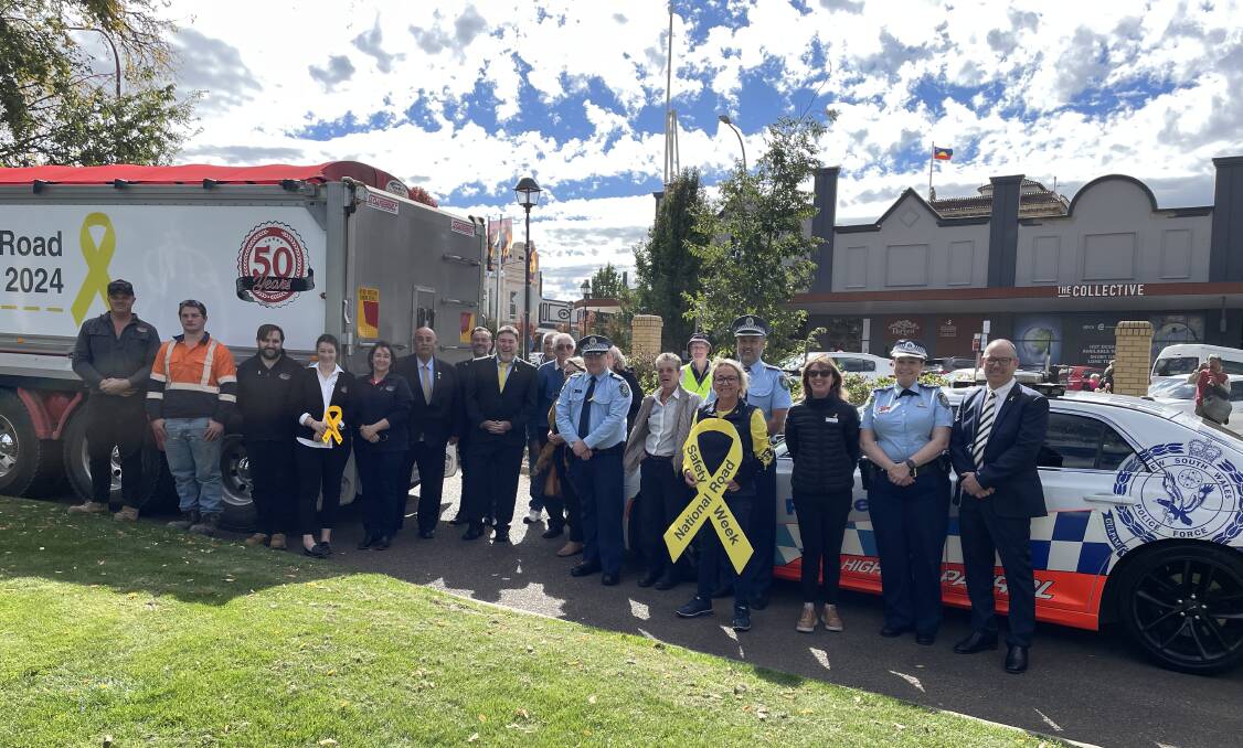 Founders of National Road Safety Week, Peter and Judy Frazer, joined the council, police, Divall's and Rotary representatives for an early launch in Goulburn on Wednesday, April 24. Picture by Louise Thrower