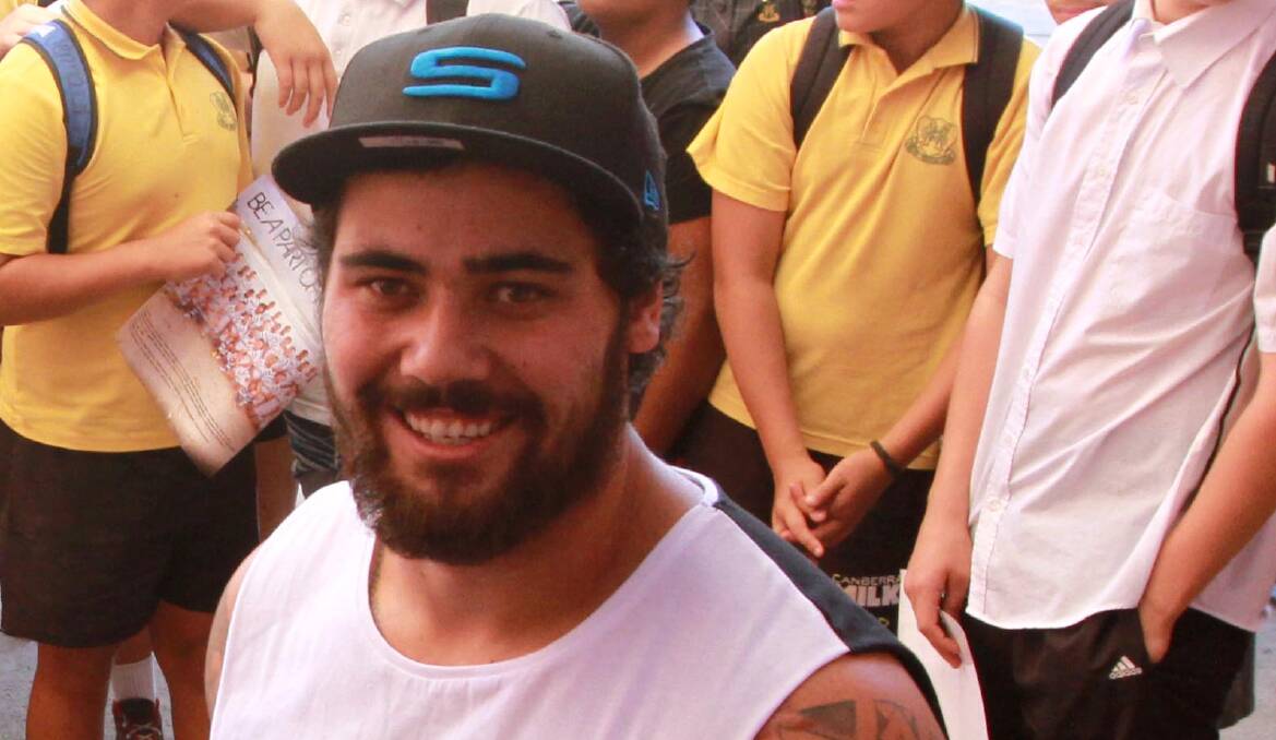 David Fifita during a December 2013 trip home to Griffith. Picture: Anthony Stipo