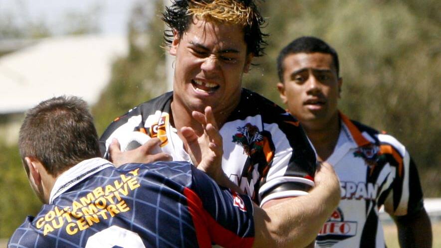 Andrew Fifita playing for Griffith Waratah Tigers in 2009. Picture: Anthony Stipo