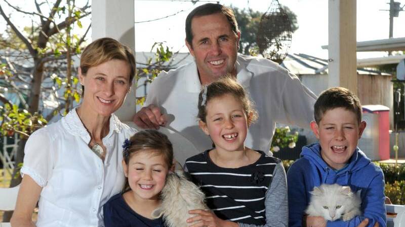 Kim and Geoff Hunt with children Phoebe, Mia and Fletcher in 2012. Picture: The Daily Advertiser