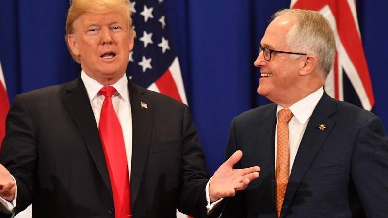 US President Donald Trump with "Aussie PM Malcolm Trumble". Photo: AAP
