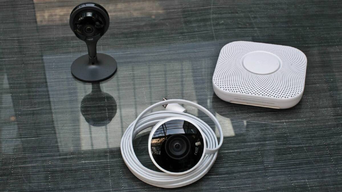 Nest security products that are being launched in the Australian market. Photo: Ben Rushton

