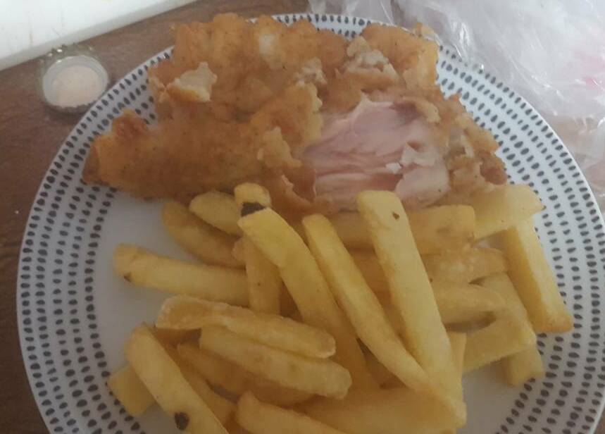 DISGUSTING: This was the state of the KFC chicken served to Samuel Williamson on Saturday night. Photo: SUPPLIED