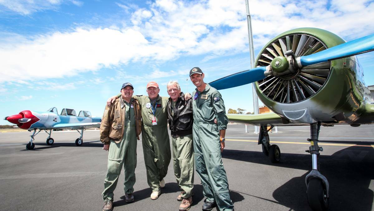 LIFT OFF: Pilots Paul Duncan, Ian Eccles, Clive Brookes, and Alex von Mengersen will dazzle crowds with a 15 minute air display tonight for New Year's Eve. Picture: Wagga Warbirds