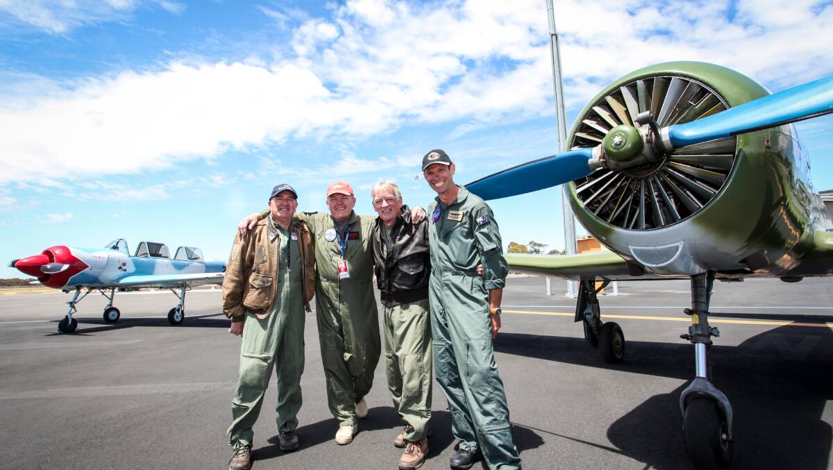 LIFT OFF: Pilots Paul Duncan, Ian Eccles, Clive Brookes, and Alex von Mengersen will dazzle crowds with a 15 minute air display this New Year's Eve. Picture: Wagga Warbirds