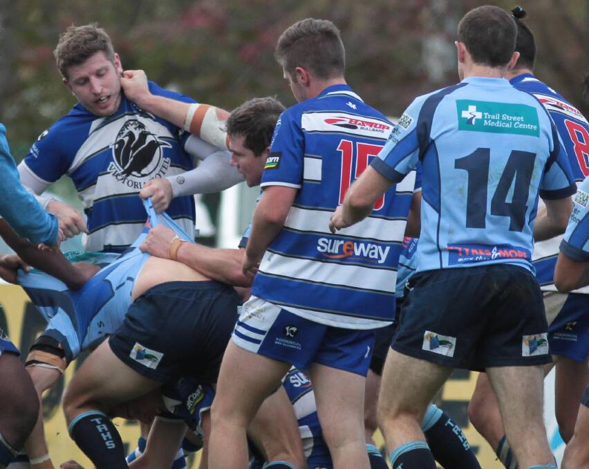 TEMPERS FLARE: There was no love lost between cross-town rivals Waratahs and Wagga City at Conolly Rugby Complex on Saturday.
