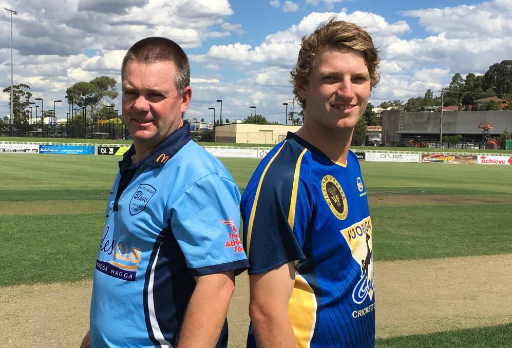 GOING HEAD TO HEAD: South Wagga's Terry Willis and Kooringal Colts' Will Morley face off ahead of the one-day final on Friday night.