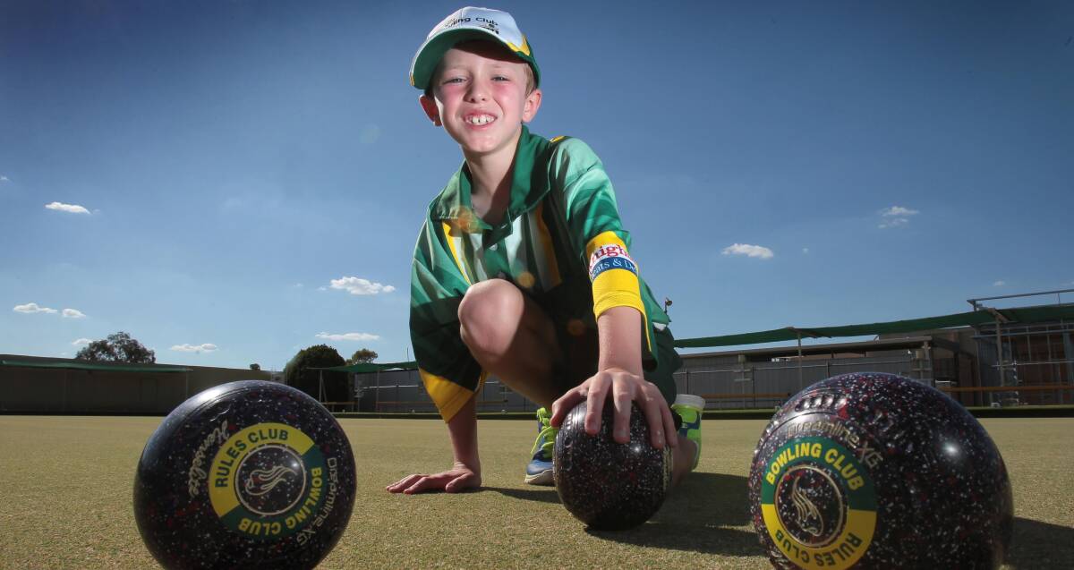 BIG SHOES TO FILL: Harrison Conroy, 8, has a big role in the Rules Club pennants season, leading his team to victory against Junee on Saturday. Picture: Les Smith