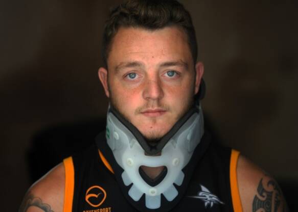 RECOVERED: Tumbarumba recruit Jordan Anderson broke his neck in two places while playing alongside new Greens coach Robbie Byatt.