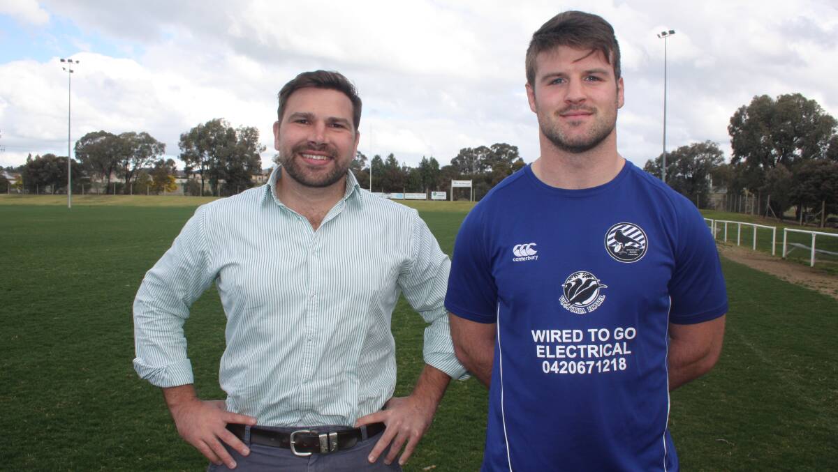 READY TO BATTLE: Waratahs forward Jock Munro and Wagga City's Rory Sheard will line up looking for a place in the Southern Inland grand final.