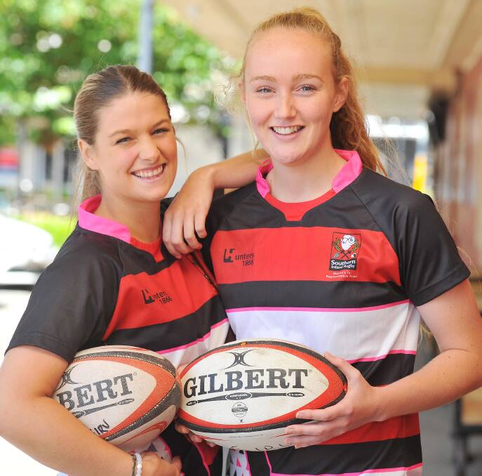 REP HONOURS: Southern Inland representatives Harriet Elleman and Sarah Hogan will be part of the Australian Development tournament at Conolly Rugby Complex this weekend. Picture: Kieren L Tilly