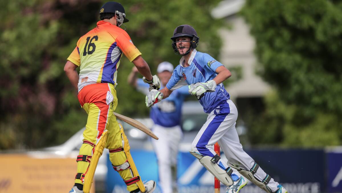 TOP WORK: Josh Staines celebrates after a brilliant stumping of former New Zealand Test cricketer Daryl Tuffey on Sunday. Picture: The Border Mail