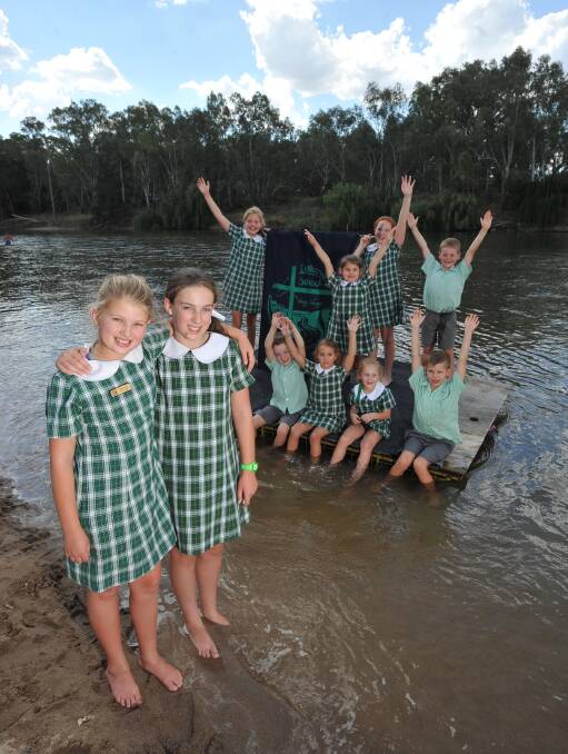 READY TO ROW: The Lutheran School team gear up for Sunday's Gumi race in Wagga. Picture: Laura Hardwick