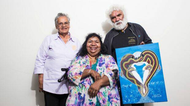 NEXT CHAPTER: Shirley McGee, Fay Moseley and Colin Davis in Sydney on Thursday. before the announcement of a special Stolen Generations compensation fund.