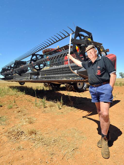 HARVESTING HOPE: Battle-hardened Collingullie farmer Norman "Brownie" Whyte says he's not planning on retiring any time soon. Picture: Kieren L Tilly