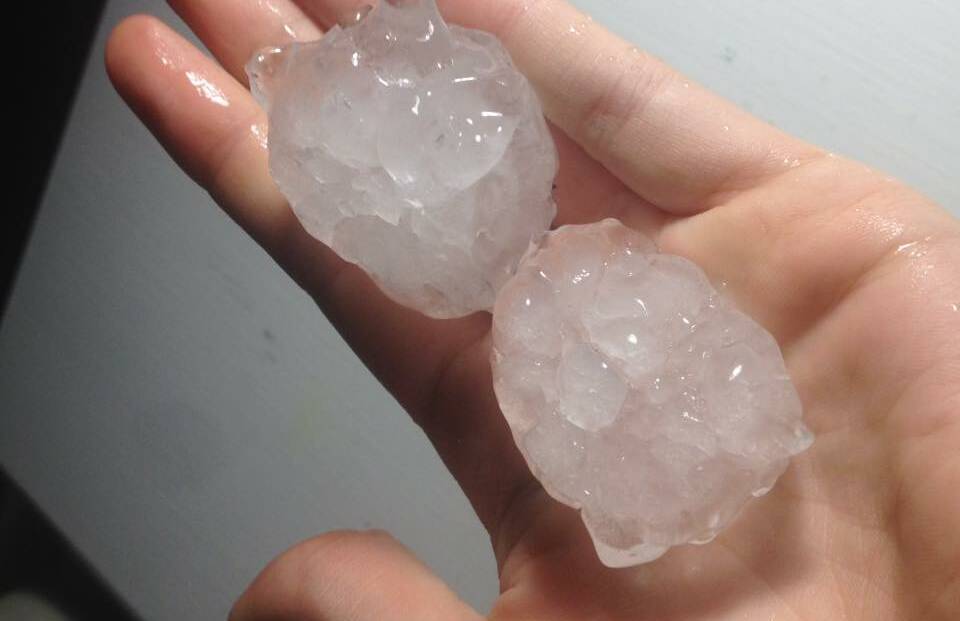 STORM SHOCK: Some of the massive hail which fell around Young last week, sparking a massive clean-up effort.
