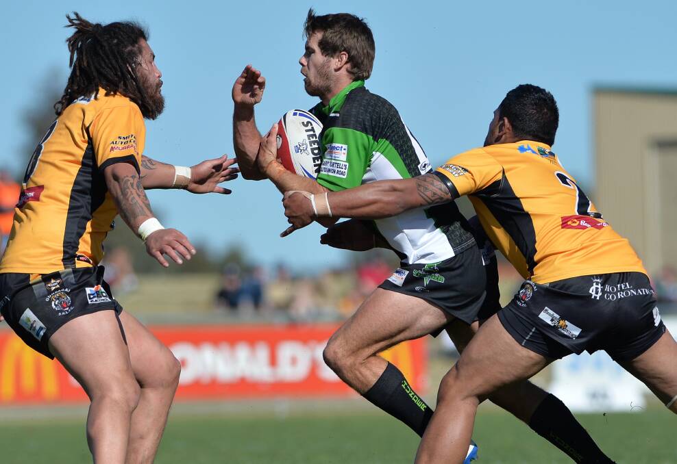 Lou Goodwin in action for Albury against Gundagai during the 2014 Group Nine grand final.