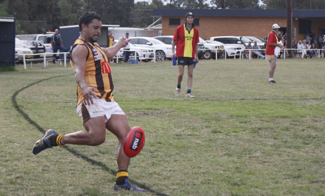 HOT HAWKS: East Wagga-Kooringal assistant coach Chris Gordon was a handful for the Northern Jets at times on Saturday. Pictures: Peter Doherty