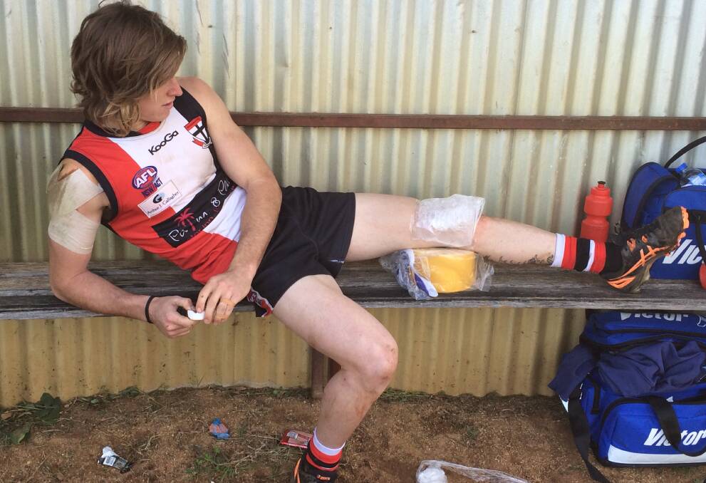 HOLDING OUT HOPE: North Wagga's Corey Watt is awaiting results of scans on his injured knee ahead of preliminary final. Picture: Peter Doherty