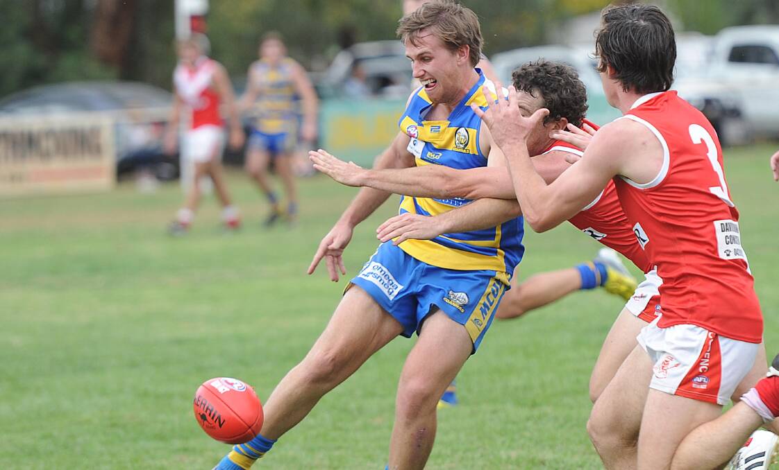 NOT READY: Mangoplah-CUE forward Ryan Price has failed to recover from a quad injury in time for Saturday's game against Leeton-Whitton. 