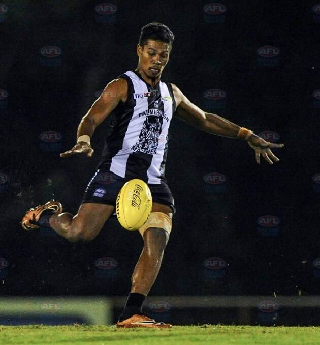 Northern Jets signing Shannon Charlie playing for Palmerston. Picture: AFL NT
