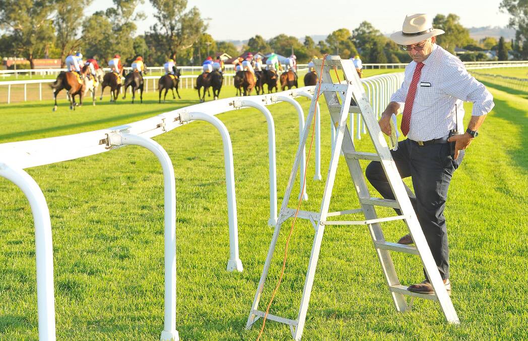 AND THEY'RE OFF: Starter Michael Donoghue will be the man with his finger on the button to get the region's biggest race underway on Friday. Picture: Kieren L Tilly