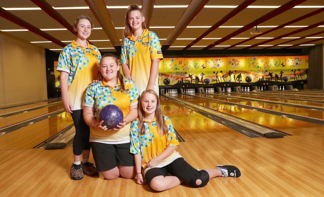 NATIONALS-BOUND: (from left) Lily Crocker, 16, Emma Scott, 16, Natarsha O'Leary, 15, and Annabelle Wilkinson, 14 (seated) will represent ACT-Southern NSW next month. Picture: Kieren L Tilly