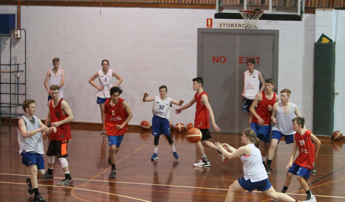 Athletes trialling for spots in the Southern Sports Academy's basketball program last year.