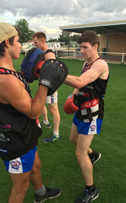 Lachie Gaffney at North Wagga training this week. Picture: Peter Doherty