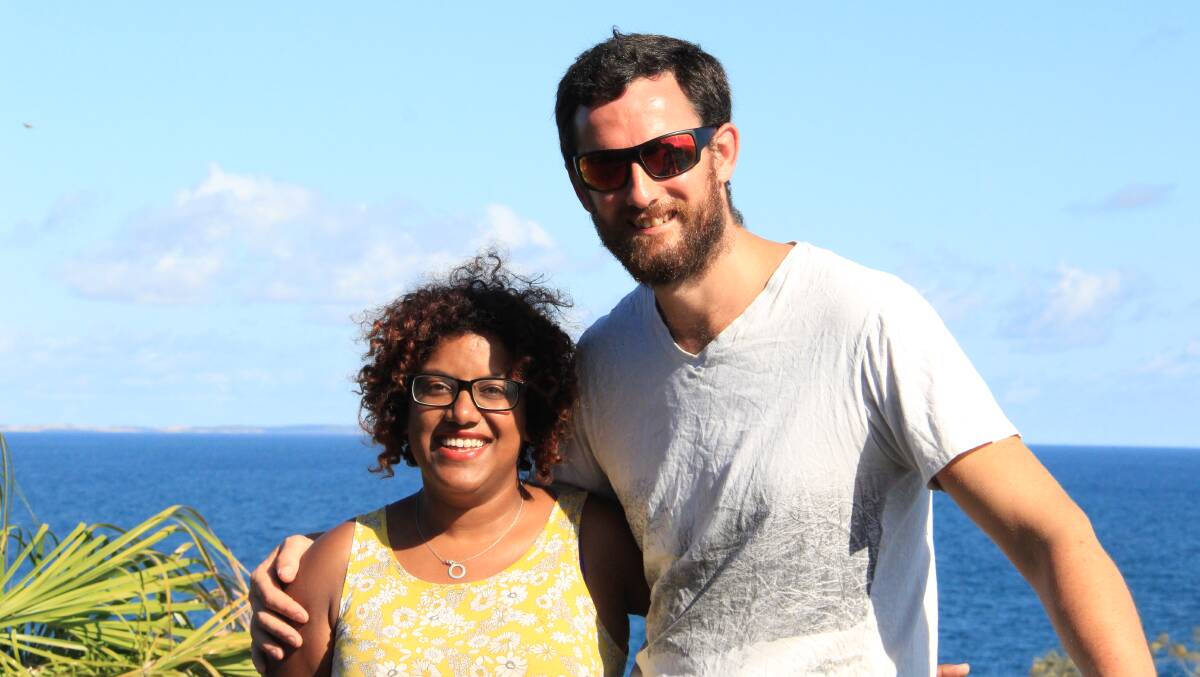 TRIP OF A LIFETIME: Ravnita and Dominic Joyce in Agnes Waters, Queensland. 