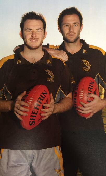 FAMILY TIES: Matt Geppert (left) will on Saturday play his first game alongside brother Marc, who is within two goals of reaching 1000 in senior AFL Riverina games.