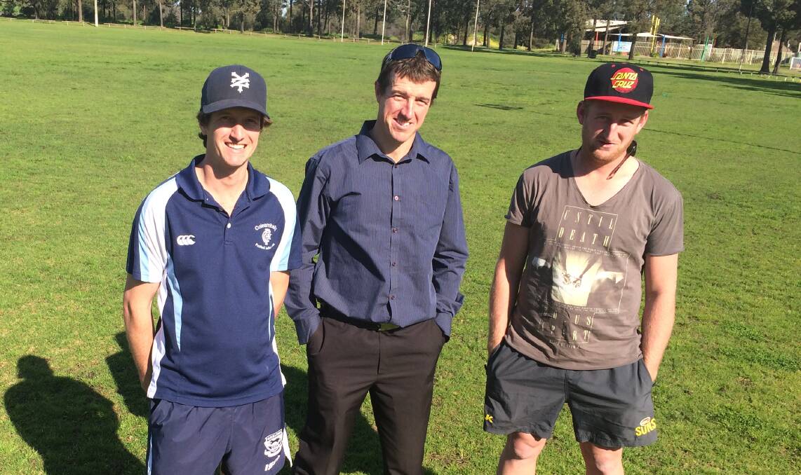 FAMILY TIES: Blake Jones (left) with brother Nathan (middle) and cousin Jackson Painting at Coleambally Sportsground. 