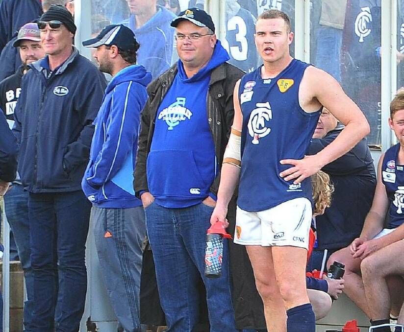 Coleambally ruckman and former coach Josh Hamilton during last year's grand final.
