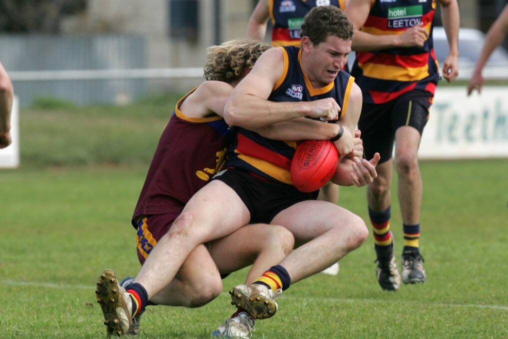 OLD TIMES: MCUE ruckman Nathan Hunter playing for Leeton-Whitton in 2010.