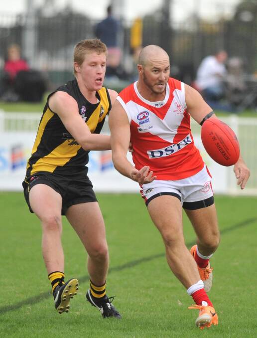 Sam Lucas playing for Tigers against Collingullie-Glenfield Park a couple of seasons ago.