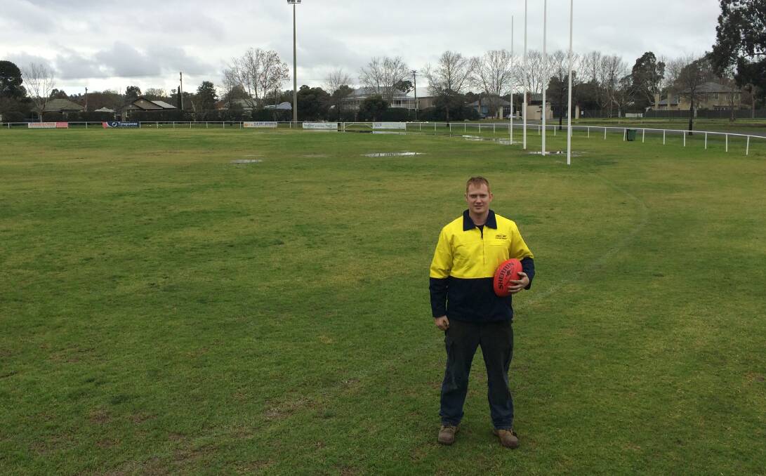 MAN IN THE MIDDLE: North Wagga ruckman Dave Karlberg at McPherson Oval ahead of the Saints' game against The Rock-Yerong Creek. 